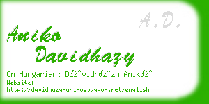 aniko davidhazy business card